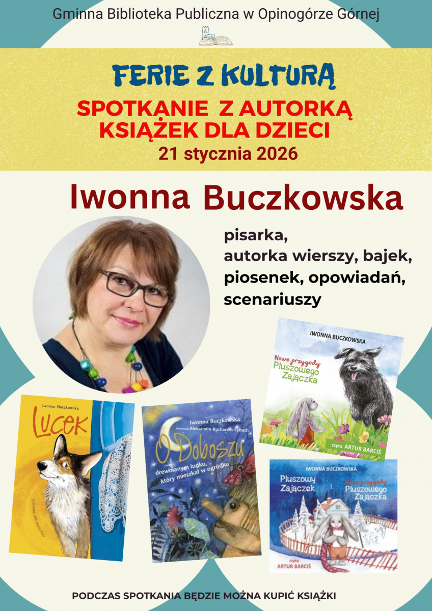 plakat informujący o spotkaniu autorskim