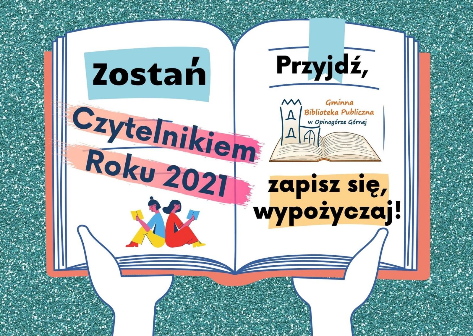 plakat informujący o konkursie Czytelnik Roku 2021