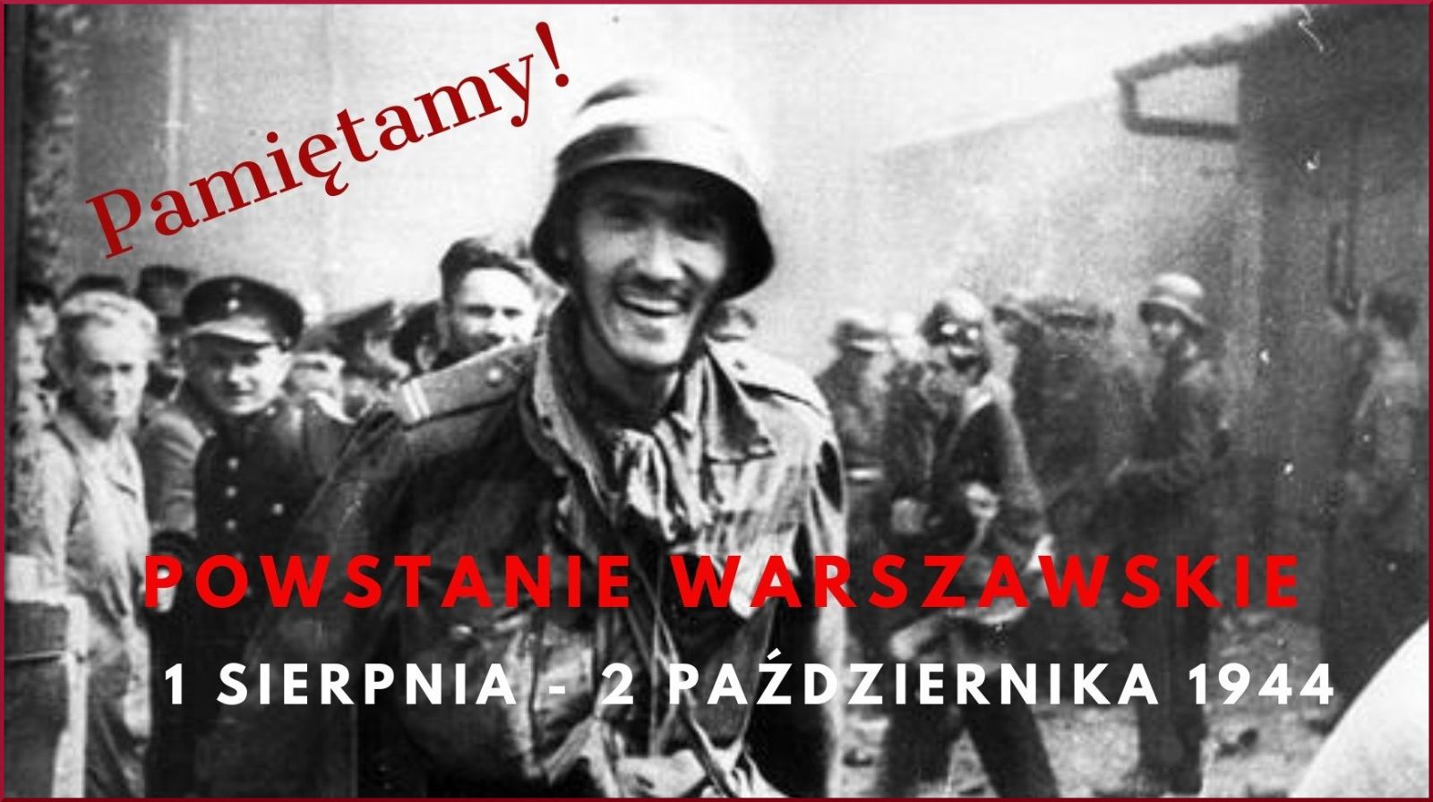 Zdjęcie plakatu informującego o 77. rocznicy wybuchu Powstania Warszawskiego.